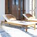 Latitude Run® Arwen 23.6" Long Reclining Acacia Single Chaise w/ Cushions Wood/Solid Wood in Brown | 15.4 H x 23.6 W x 74.4 D in | Outdoor Furniture | Wayfair