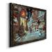 The Holiday Aisle® Paris Christmas - Painting Print on Canvas, Solid Wood in Blue/Brown/Red | 37.5 H x 27.5 W x 1.5 D in | Wayfair