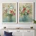 Winston Porter Sun Drenched Bouquet - 2 Piece Painting Print Set Canvas, Wood in Blue/Green | 31 H x 44 W in | Wayfair