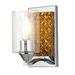 Rosdorf Park Stickles 1 - Light Dimmable Armed Sconce Glass/Metal in Gray/Yellow | 9 H x 5 W x 6.2 D in | Wayfair 70318212F3DC46F88CD754766F0DE834