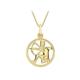 CARISSIMA Gold Women's 9ct Yellow Gold Round Diamond Cut Zodiac Sagittarius Pendant on 9ct Yellow Gold 20 Diamond Cut Curb Chain 46cm/18