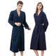 COMVIP Soft Cotton Terry Towel Kimono Robe, Couples Unisex, Spa Hotel Pool Bathrobe, Nightwear Dressing Gown Navyblue for Men L