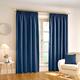 Enhanced Living Harvard Navy Linen 100% Blackout Thermal Tape Top Curtains - 66 x 54 inch (168 x 137cm) for Living Room/Bedroom