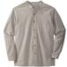 Men's Big & Tall Gauze Mandarin Collar Shirt by KingSize in Sand Grey (Size 4XL)