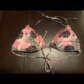 American Eagle Outfitters Swim | American Eagle Outfitters Triangle Bikini Top Xl | Color: Black/Pink/White | Size: Xl