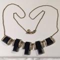 J. Crew Jewelry | J Crew Black Rhinestone Necklace | Color: Black/Gold | Size: Os