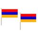 AZ FLAG STOCKFLAGGE ARMENIEN 45x30cm mit holzmast - 10 stück ARMENISCHE STOCKFAHNE 30 x 45 cm - flaggen