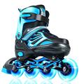VOMI Kids/Adult Inline Skates with Light Up Wheels Adjustable Fun Roller Blades Beginner Roller Skates for Girls, Men and Ladies, Aluminum Alloy Bracket ABEC-7 Quiet Bearing (Large 37-41, Blue)