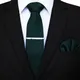 KAMBERFT – cravate en laine pour hommes 8cm solide couleur bordeaux cravate et poche ensemble