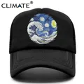 CLIMRapidly-Casquette de camionneur pour homme chapeau cool peinture à l'huile casquette de