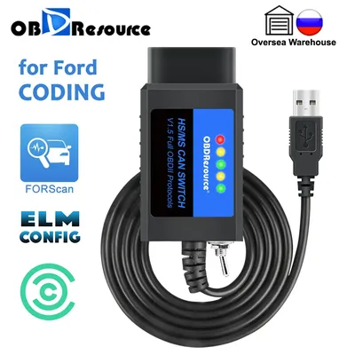 Outil de diagnostic automatique OBD2 ELM327 USB V1.5 pour Ford Mazda Lincoln ELMestors FoCCCCus HS