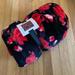 Victoria's Secret Bedding | New Victoria Secret Sherpa Blanket With Flowers | Color: Black/Red | Size: 50inch X 60inch