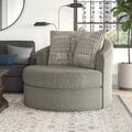 Swivel Chair - Greyleigh™ North Andover 45" Wide Swivel Chair & a Half Polyester/Fabric in Gray | 37 H x 45 W x 44 D in | Wayfair