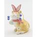 The Holiday Aisle® Whisker Cat - Easter Bunny Ornament Ceramic/Porcelain in White/Yellow | 3.25 H x 2.25 W x 1.63 D in | Wayfair