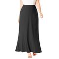 Plus Size Women's Stretch Knit Maxi Skirt by The London Collection in Black (Size 18/20) Wrinkle Resistant Pull-On Stretch Knit