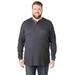 Men's Big & Tall Waffle-Knit Thermal Henley Tee by KingSize in Heather Charcoal (Size 5XL) Long Underwear Top