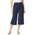 Plus Size Women's 7-Day Knit Culotte by Woman Within in Navy (Size 12) Pants