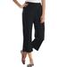 Plus Size Women's 7-Day Knit Capri by Woman Within in Black (Size L) Pants