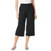 Plus Size Women's 7-Day Knit Culotte by Woman Within in Black (Size 12) Pants