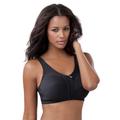 Plus Size Women's Cotton Back-Close Wireless Bra by Comfort Choice in Black (Size 40 B)