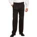 Men's Big & Tall Classic Fit Wrinkle-Free Expandable Waist Pleat Front Pants by KingSize in Black (Size 46 40)