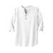Men's Big & Tall Gauze Mandarin Collar Shirt by KingSize in White (Size 2XL)