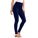 Plus Size Women's Ankle-Length Essential Stretch Legging by Roaman's in Navy (Size 4X) Activewear Workout Yoga Pants