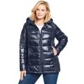 Plus Size Women's Packable Puffer Jacket by Woman Within in Navy (Size M)