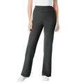 Plus Size Women's Stretch Cotton Wide Leg Pant by Woman Within in Heather Charcoal (Size ST)