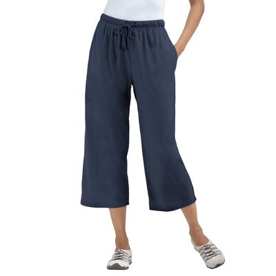 Plus Size Women's Sport Knit Capri Pant by Woman Within in Navy (Size 4X)