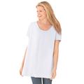 Plus Size Women's Perfect Short-Sleeve Shirred U-Neck Tunic by Woman Within in White (Size 6X)