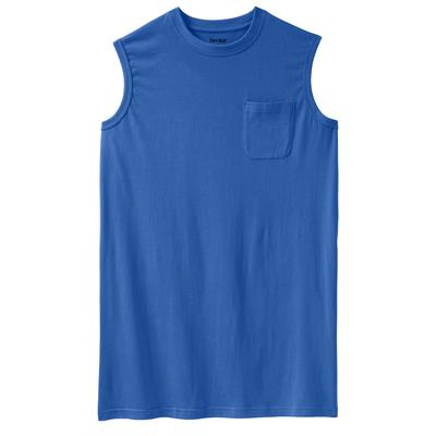 Men's Big & Tall Shrink-Less Longer-Length Lightweight Muscle Pocket Tee by KingSize in Royal Blue (Size 7XL) Shirt