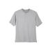 Men's Big & Tall Shrink-Less™ Lightweight Henley T-Shirt by KingSize in Heather Grey (Size XL) Henley Shirt