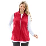 Plus Size Women's Zip-Front Microfleece Vest by Woman Within in Classic Red (Size M)