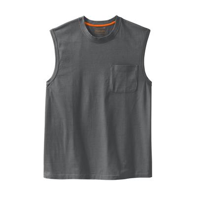 Men's Big & Tall Heavyweight Pocket Muscle Tee by Boulder Creek in Steel (Size 7XL) Shirt