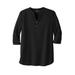 Men's Big & Tall Gauze Mandarin Collar Shirt by KingSize in Black (Size 2XL)