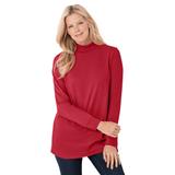 Plus Size Women's Perfect Long-Sleeve Mockneck Tee by Woman Within in Classic Red (Size L) Shirt