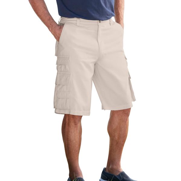 mens-big---tall-side-elastic-stacked-cargo-pocket-shorts-by-boulder-creek-in-stone--size-66-/