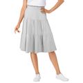 Plus Size Women's Jersey Knit Tiered Skirt by Woman Within in Heather Grey (Size 12)