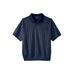 Men's Big & Tall Banded Bottom Polo Shirt by KingSize in Navy (Size 5XL)