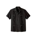 Men's Big & Tall KS Island™ Short-Sleeve Guayabera Shirt by KS Island in Black (Size 3XL)