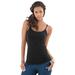 Plus Size Women's Bra Cami with Adjustable Straps by Roaman's in Black (Size 5X) Stretch Tank Top Built in Bra Camisole