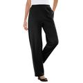Plus Size Women's 7-Day Knit Ribbed Straight Leg Pant by Woman Within in Black (Size 6X)