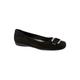 Extra Wide Width Women's Sizzle Signature Leather Ballet Flat by Trotters® in Black Suede (Size 9 1/2 WW)