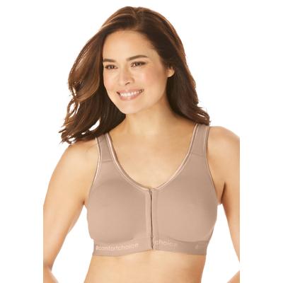 Plus Size Women's Wireless Front-Close Lounge Bra by Comfort Choice in Nude (Size 50 DDD)