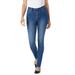 Plus Size Women's Comfort Curve Slim-Leg Jean by Woman Within in Medium Stonewash Sanded (Size 34 WP)