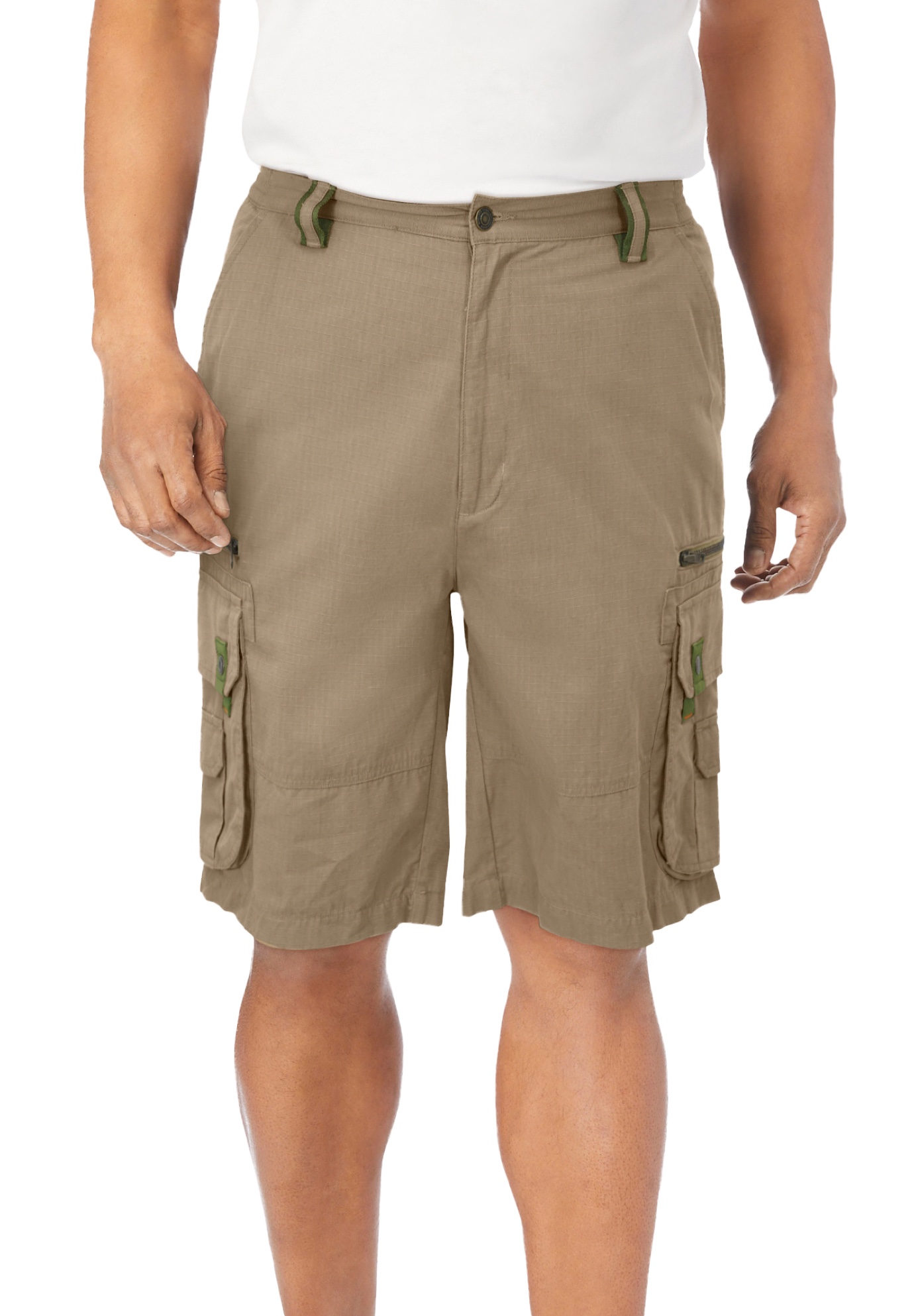 Men's Big & Tall Ripstop Cargo Shorts by Boulder Creek in Dark Khaki (Size 54)