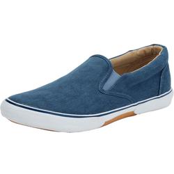 Extra Wide Width Men's Canvas Slip-On Shoes by KingSize in Stonewash Navy (Size 9 1/2 EW) Loafers Shoes