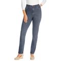 Plus Size Women's Comfort Curve Straight-Leg Jean by Woman Within in Medium Stonewash Sanded (Size 26 T)