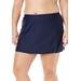 Plus Size Women's Side Slit Swim Skirt by Swimsuits For All in Navy (Size 14)